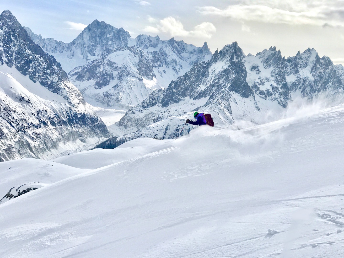 view from Flegere powder skiing  